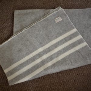 Blanket, queen - Dark Grey with 3 natural stripes, 76"x104"